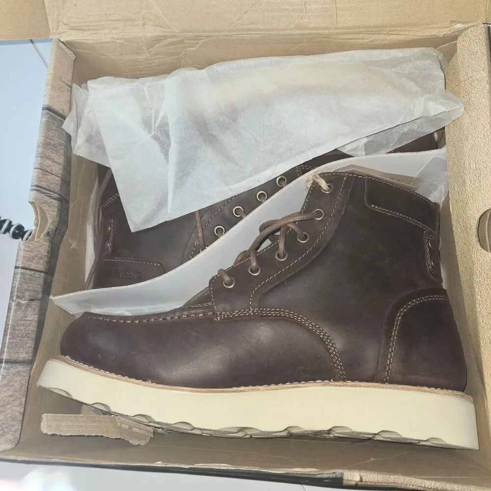 SUPERLAMB Boot DZO Brown Leather Work Boots Red Head Men Sz 11D US NEW With Box
